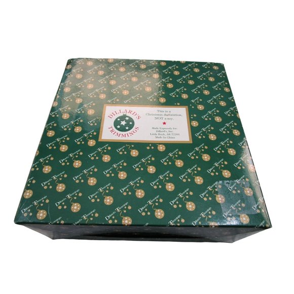 Dillards Trimmings Mercury Style Ornaments Silver Teardrop Blue Reflector NIB - Picture 3 of 16